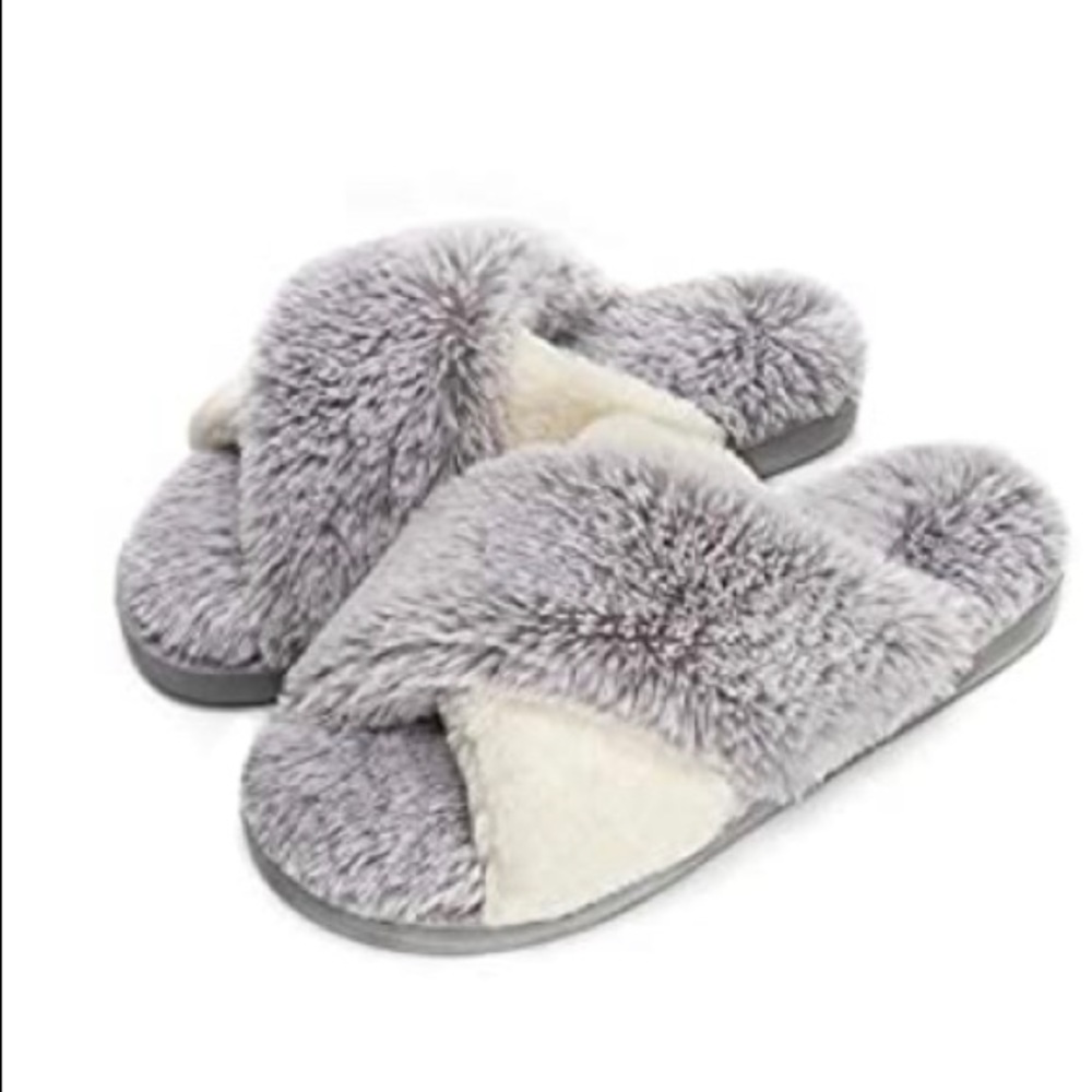 Dena Lives Memory Foam 7-8 cross cross open toe slippers